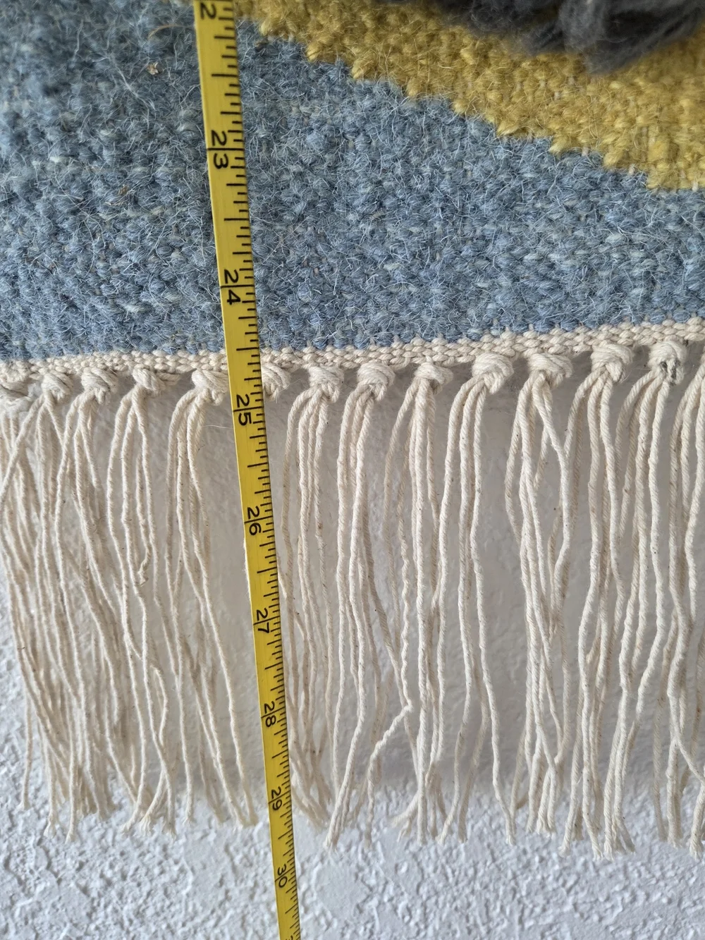 West Elm Wool Wall Tapestry Hanging w/ Brass Hanger